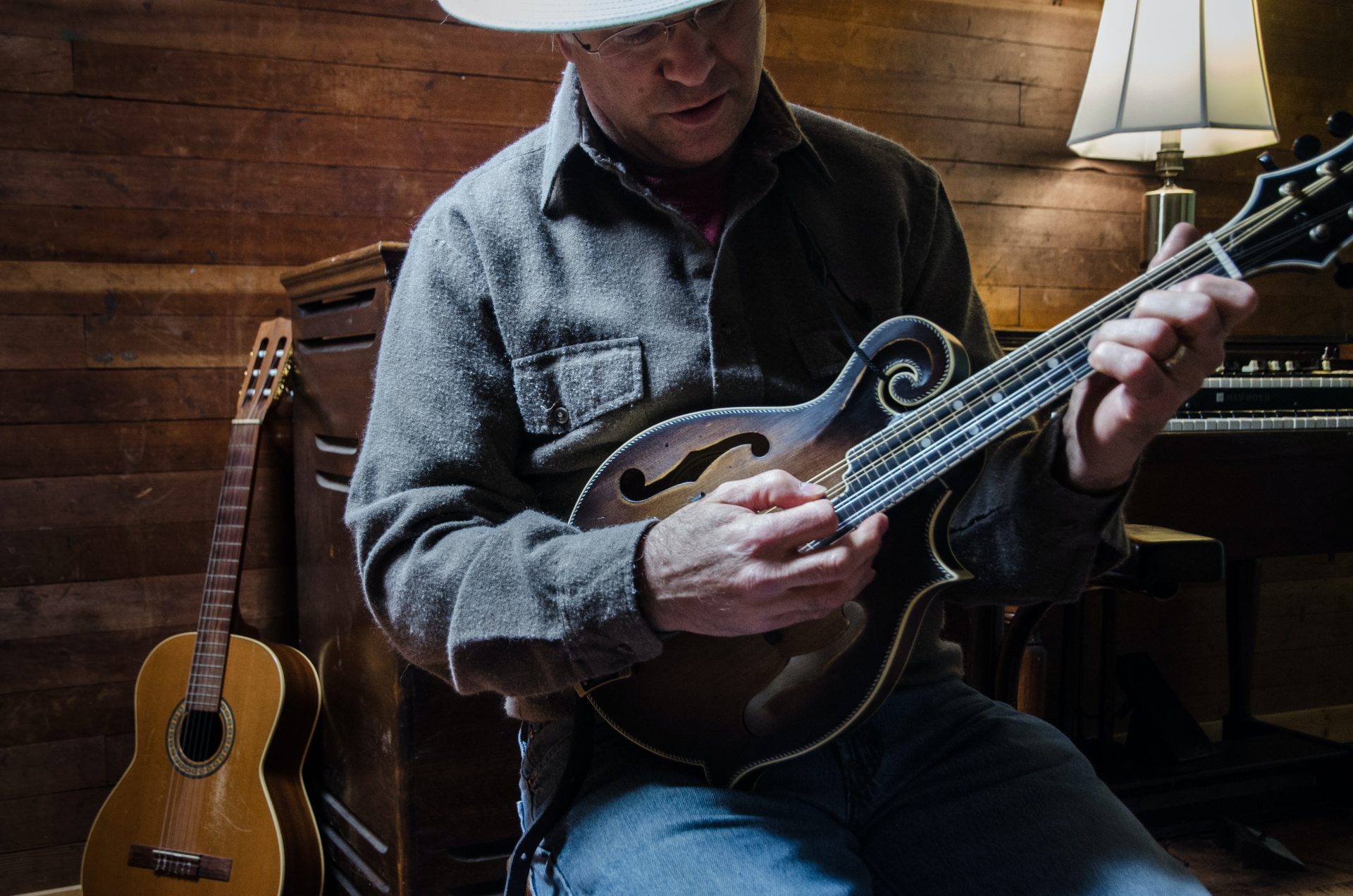 Man Learning the Mandolin